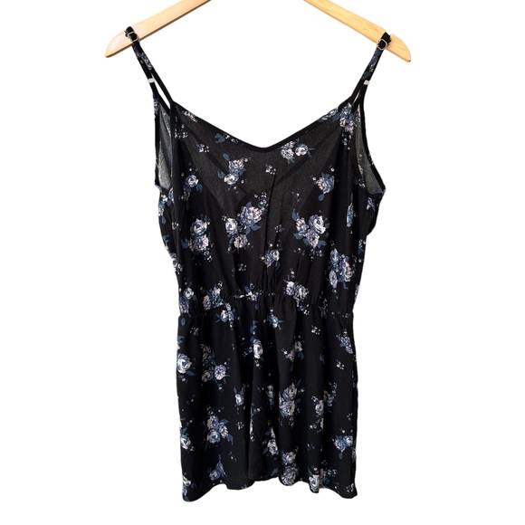 Don't Ask Why Floral Print Romper with Spaghetti Straps and V Back - Picture 1 of 13